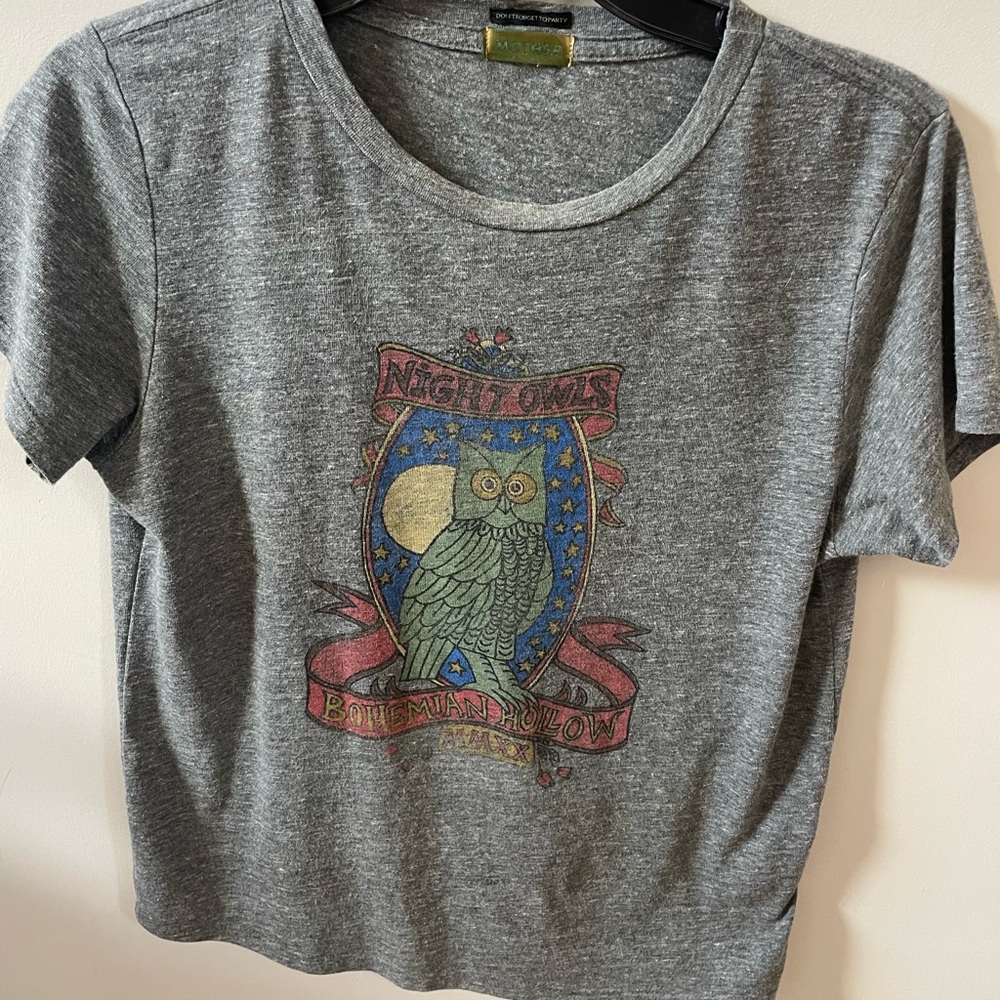 MOTHER Heather Gray Tee Owl Hollow Little Goodie Tee